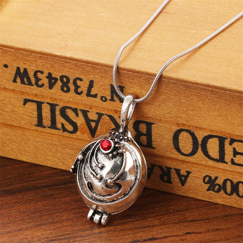 The Vampire Diaries Elena Gilbert Locket Necklace with Vervain, TVD Cosplay Pendant for Women Men, Openable Gift Jewelry