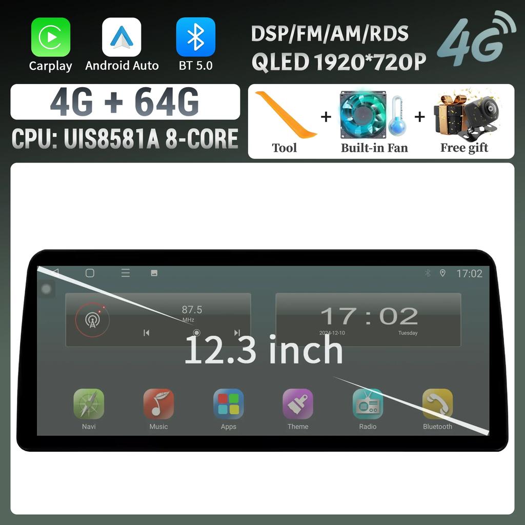 12.3inch Android 14 For Toyota Corolla 2019-2025 Car Radio Navigation 4G GPS Multimedia Wireless  BT Carplay Screen Stereo