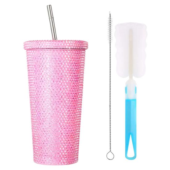 Блестящий стакан с кисточкой, стразами, заклепками, стакан из нержавеющей стали, термокружка, игристая термокружка, подарки на день рождения для мамы и жены