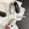The Same Style As the Grape Mother, the Ugly Artifact~ Casual Fashion Woven Platform Roman Sandals Summer Women's Shoes 2025 New Models