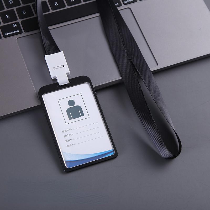 Вертикальный чехол для удостоверения личности, 1 шт., держатель для визитных карточек из алюминиевого сплава, ремешок для офиса