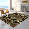 Легкая роскошь Черный Золотой Ковер большой площади Греция Геометрический принт Прямоугольный Водонепроницаемый Комната Спальня Кухня Домашнее украшение