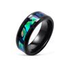 Trendy 8mm Black Tungsten Wedding Rings For Men Colorful Abalone Shell Inlay Stainless Steel Ring Men Wedding Band Jewelry