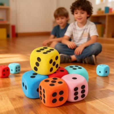 6 шт. Гигантские кубики из пенопласта ЭВА 3,8/6/8 см с закругленными углами, шестигранные, большие игральные кости, игрушка, реквизит для настольной игры, игра, украшение для вечеринки в стиле казино