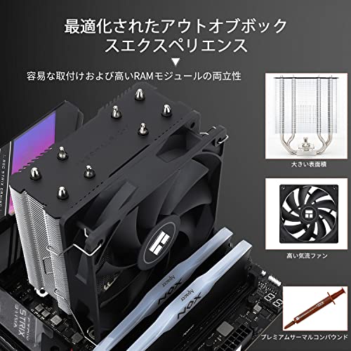 Thermalright AssassinX 120 Refined SE CPU Air Cooler, 4 Hot Pipes, TL-C 12C PWM Quiet Fan with S-FDB Bearings, AMD AM4/AM5, Intel LGA1700/1150/1151/12