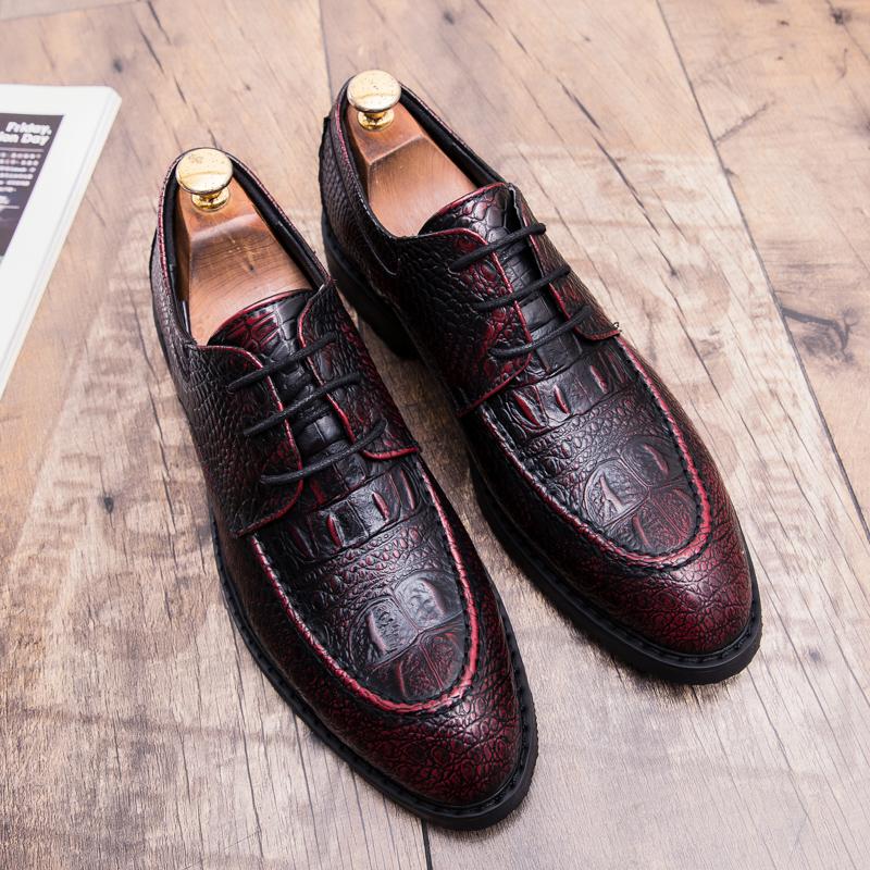 Брендовые мужские деловые туфли из натуральной кожи, официальная обувь, модные туфли с узором из крокодиловой кожи, роскошные мужские оксфорды, свадебные туфли на шнуровке k3