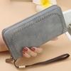 Женский полый кошелек на молнии, кожаный клатч, ретро, женский полый органайзер для карт, большой вместимости, длинный держатель для карт и мобильного телефона