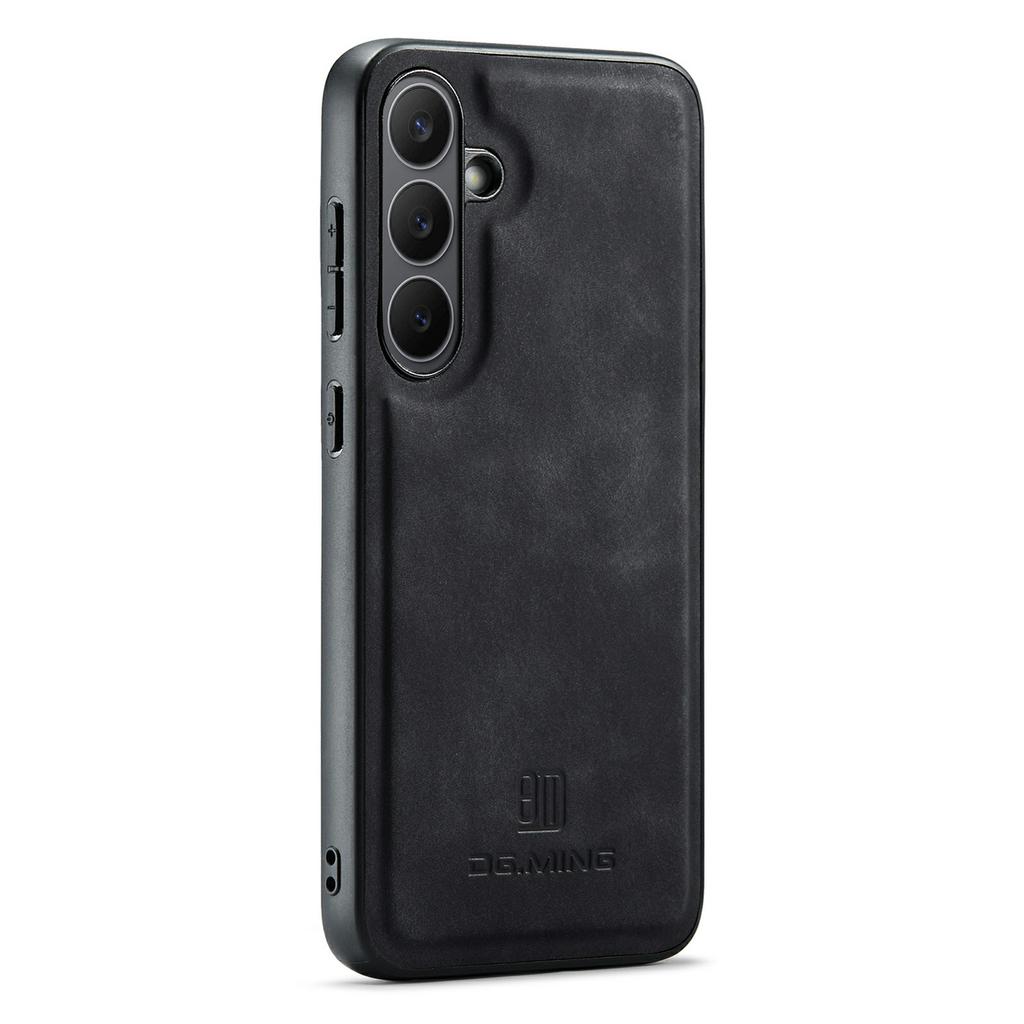 DG.MING Чехол для Samsung Galaxy S25 FE, гибридный чехол-оболочка для телефона из ПК+ТПУ, покрытый ПУ-кожей