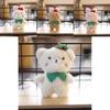 Adorable Plush Cherry Bear White Soft Stuffed Animal Keychain Cute Bag Charm