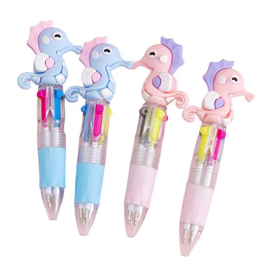 4 шт. Рождественские шариковые ручки с забавными топперами 4 цвета Нажимная ручка Выдвижные пишущие ручки