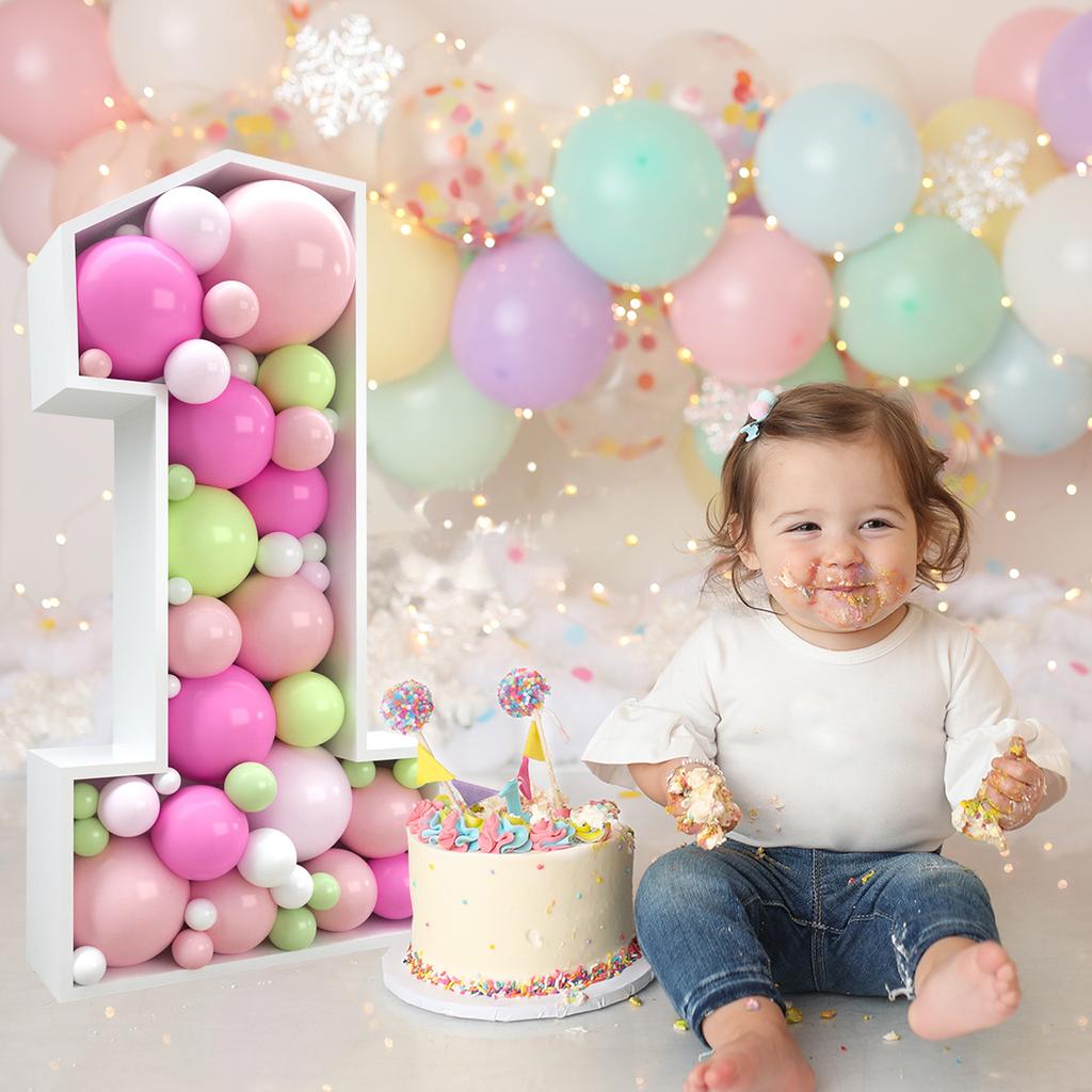 Giant Number Balloon Frame Birthday Balloon Filling Box 1st One Birthday Party Decorations Kids Anniversary Wedding Decor