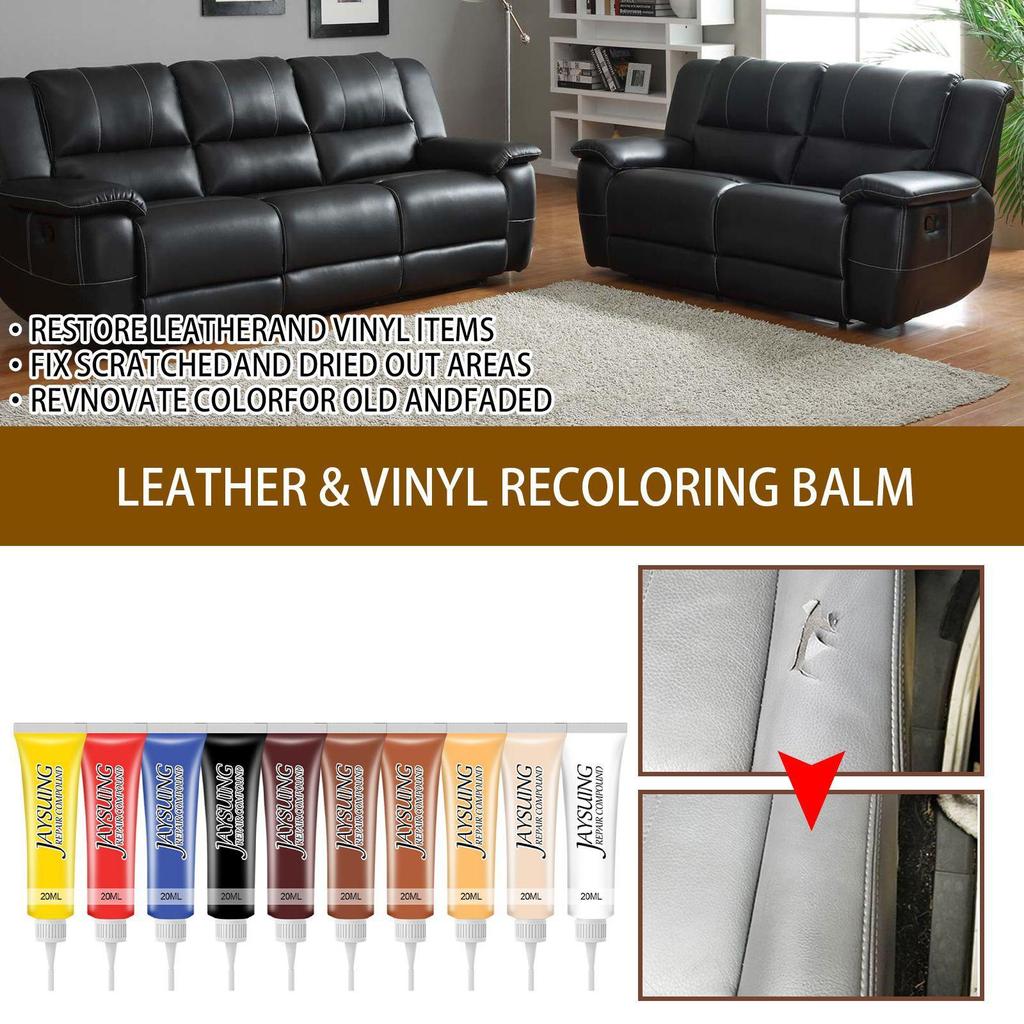 Jaysuing leather color touch-up cream, walnut-colored leather coat and shoes dye, car leather seat leather restoration and color touch-up, 20ml
