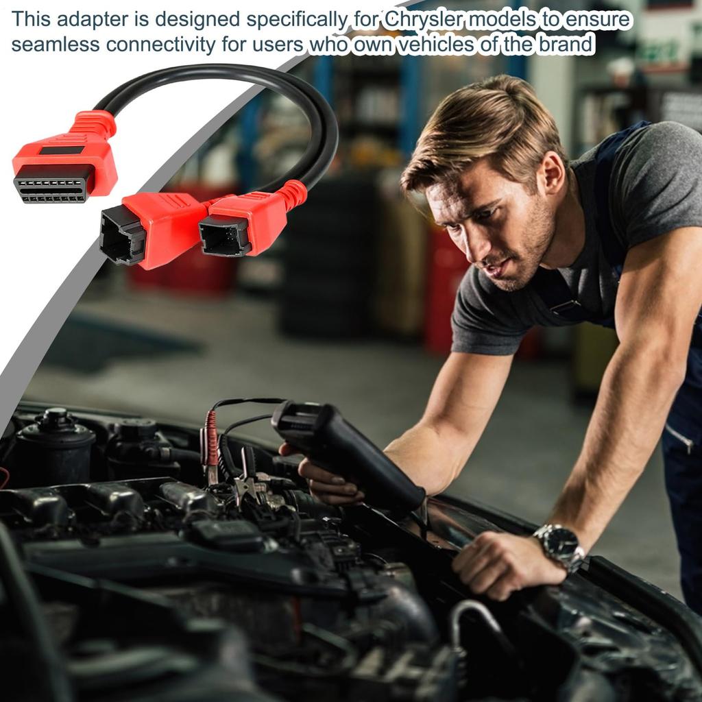 Diagnostic Bypass Adapter - FCA 12+8 OBDII Connector Cable, Gateway Accessories | Reinforced Construction,