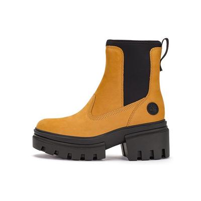 Ботинки челси на толстой подошве и высоком каблуке женские ботинки пшеничного цвета A5YF4W