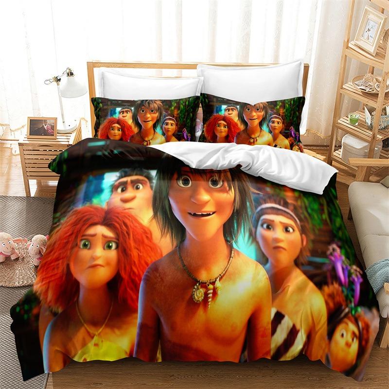 Мультяшные постельные комплекты Croods Изысканный набор постельного белья Пододеяльник Комплект одеяла Постельный комплект Роскошный подарок на день рождения