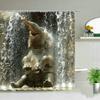 Забавная шторка для душа со слоном, набор для ванной с крючками, животная полиэстеровая шторка для ванны, милый декор для детской комнаты, подвесная ткань
