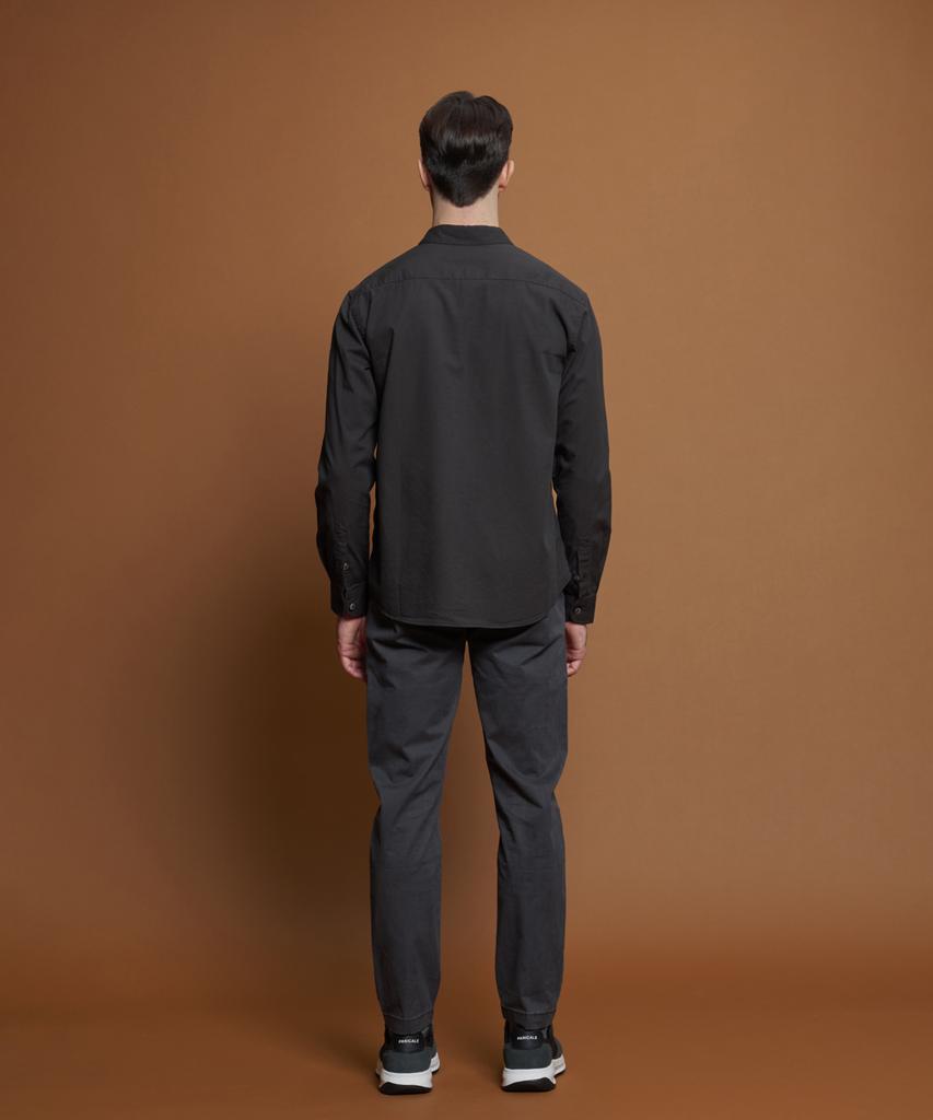 PANICALE Charcoal Regular Slim Fit Cotton Pants (Type B)