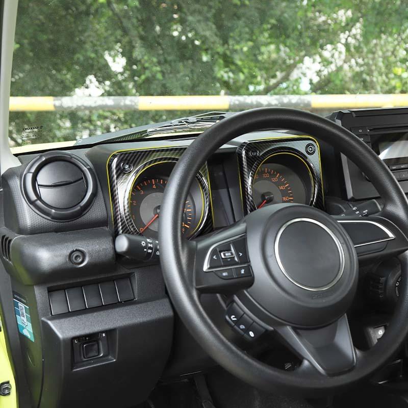  Декоративные наклейки на приборную панель автомобиля из АБС-пластика для Suzuki Jimny 2019, аксессуары для интерьера с принтом из углеродного волокна