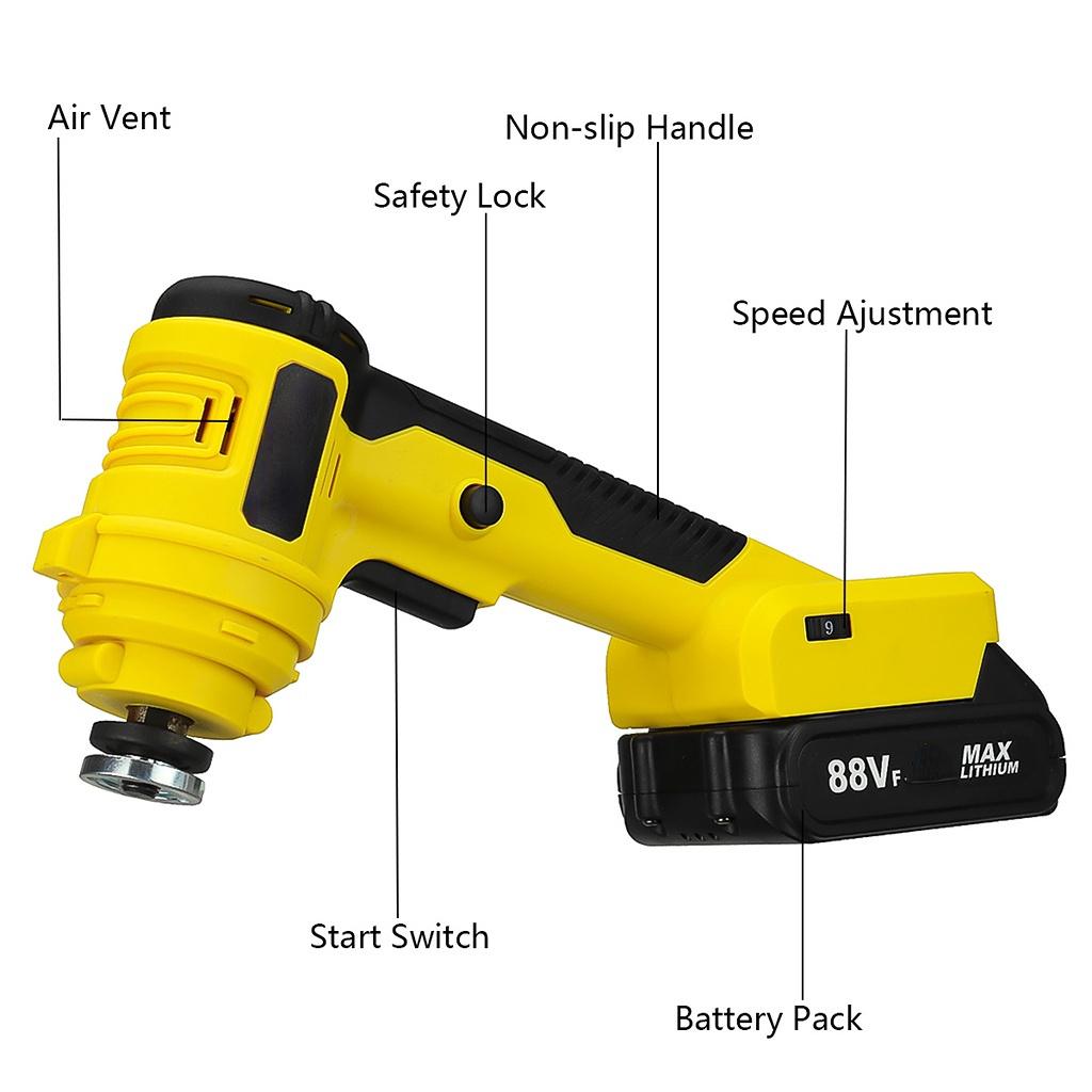 Электрическая мини-угловая шлифовальная машина 88VF, 10000 об/мин, 1580 Вт, литий-ионный аккумулятор с регулируемой скоростью, режущий электроинструмент для аккумулятора 18 В