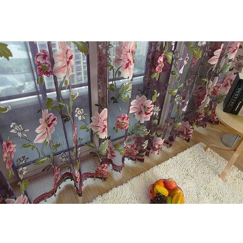 Peony Curtain Line Hanging Door Window Room Divider Curtain