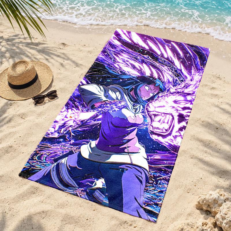 Hyuga Hinata Microfiber Beach Towel Quick Dry Sand Free Lightweight Beach Towels for Travel Swimming Camping