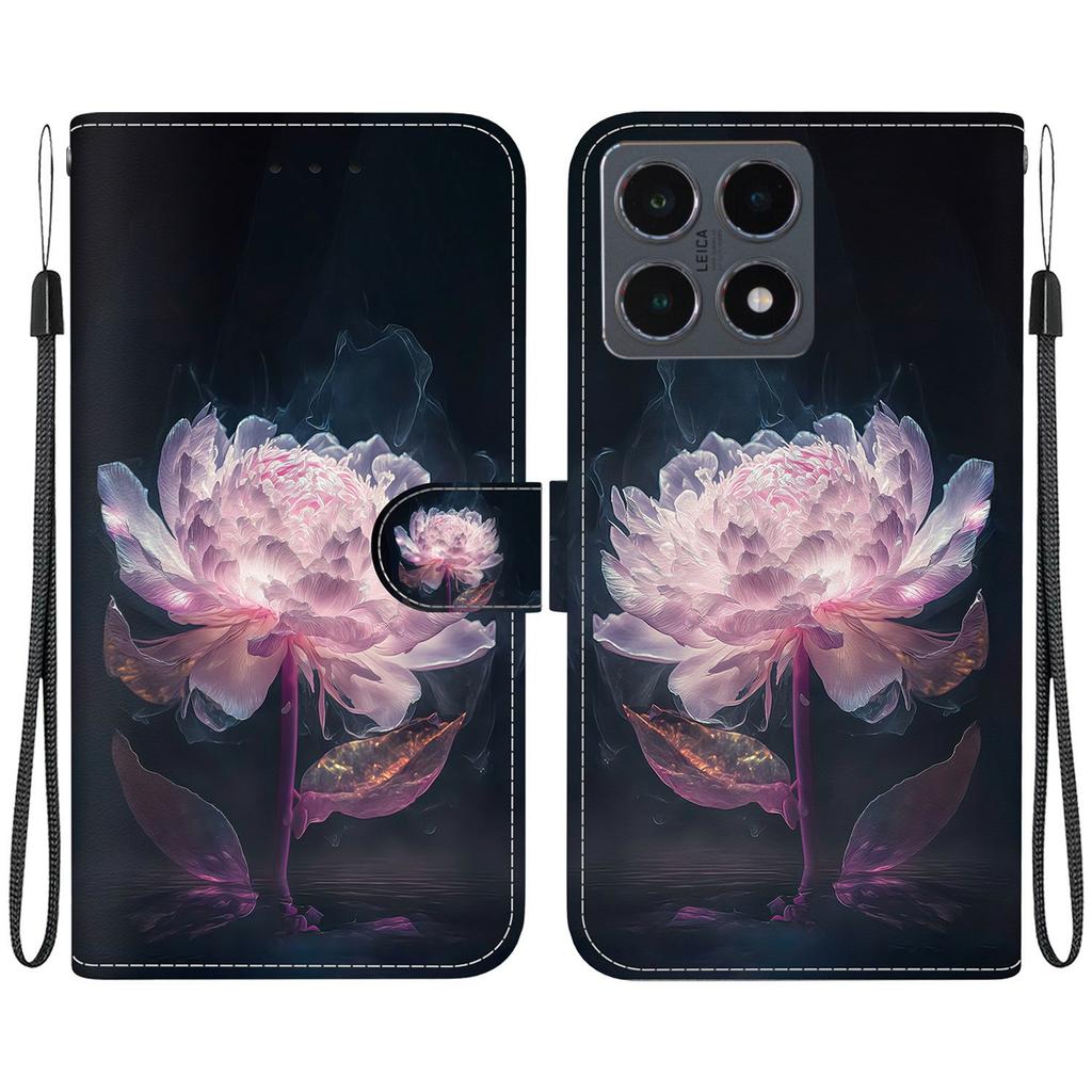 For Xiaomi 15T Wallet Phone Case Pattern Printing Leather Flip Cover with Strap