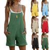 Женский повседневный свободный однотонный комбинезон с карманами и лямками, шорты, комбинезон