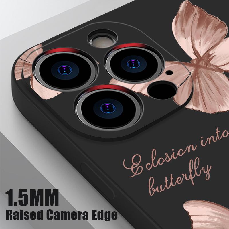 Мягкий чехол с рисунком бабочки для iPhone 16 15 Pro Max 14 13 Xiaomi 13T Poco X7 X6 Redmi Note 14 13 12, противоударный чехол с ручной веревкой