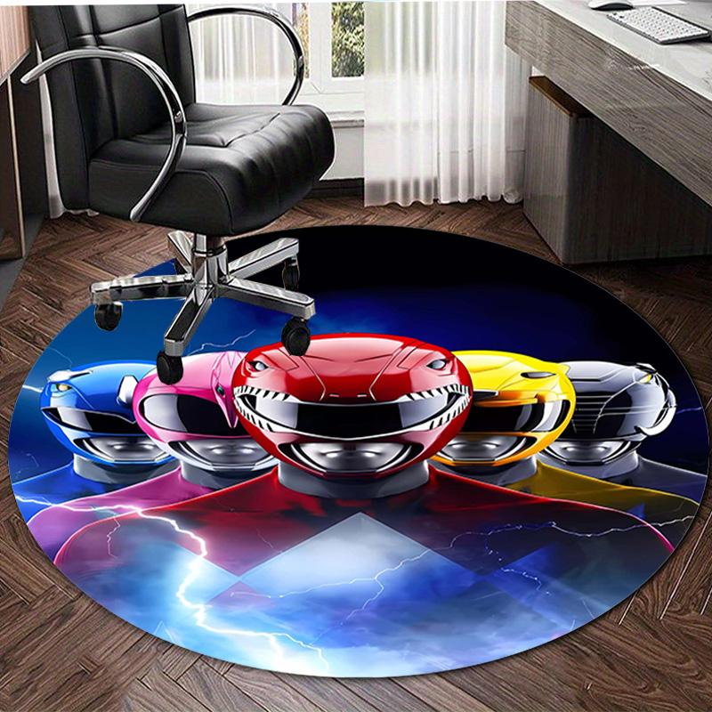1pc Mighty Morphin Power Rangers2 Print Round Carpet Chair Round Carpet Suitable for Bedroom Living Room Home Decorative Carpet