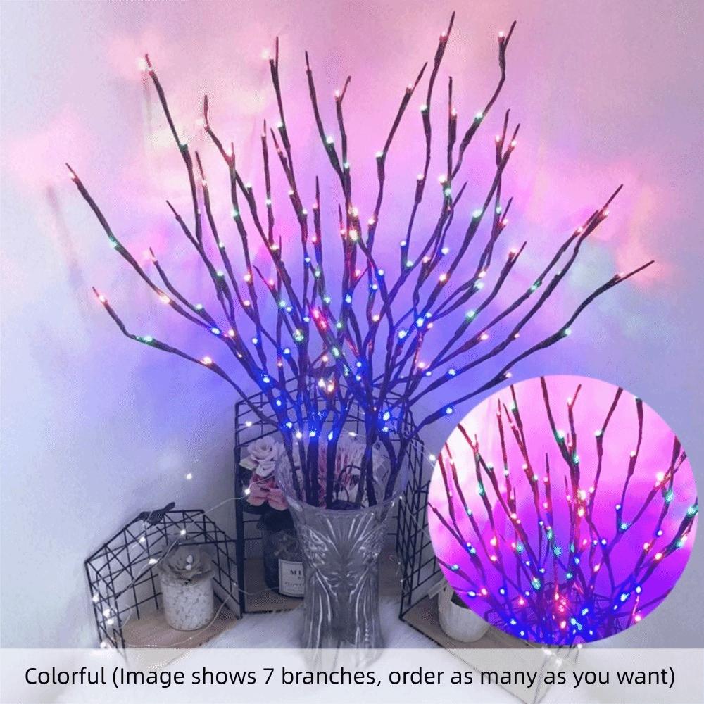 LED Simulated Tree Branch Light Battery Operated 20LEDs Fairy Lights Bendable Willow Branches for Christmas Home Bedroom Decor