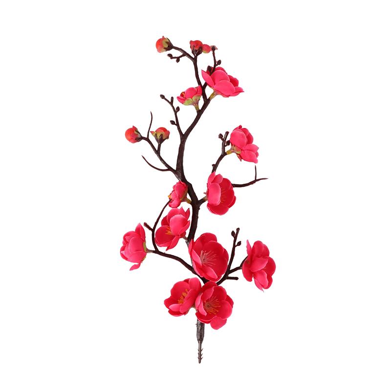 4pcs/set Red Artificial Flower Silk Plum Blossom Branch Faxu Flower Bouquets for Table Wedding Bouquet Home Decor