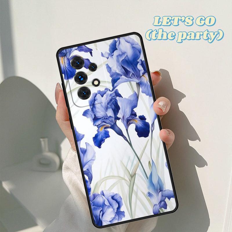 Blue Iris Flower phone case For Samsung Galaxy A42 A31 A40 A51 A71 A32 A80 A91 A52 A72 A73 A20e A21S A50 A70 A11 A12 Cover