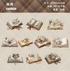 20 листов Книжные и цветочные тематические наклейки, Ретро литературная книга с цветами, Винтажные эстетичные наклейки для коллажа в журнале