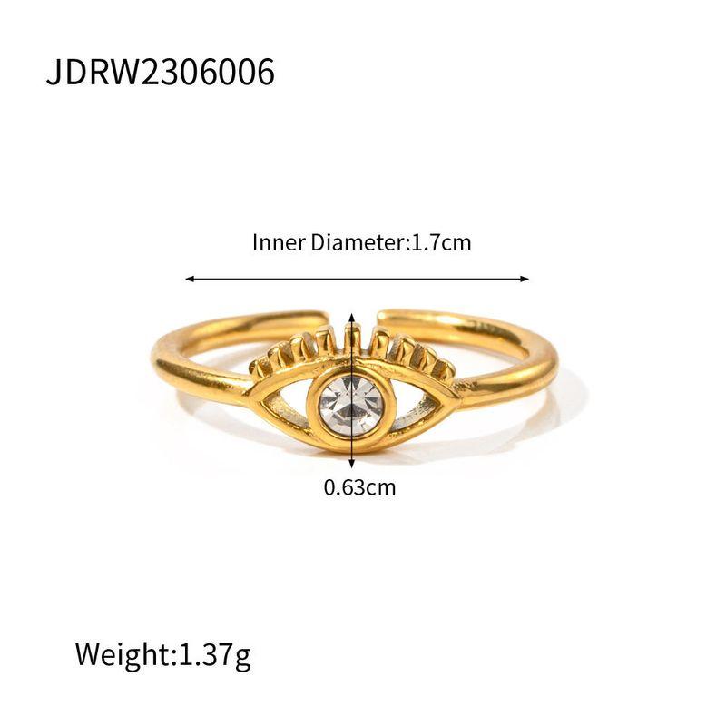 European and American Fashion Devil's Eye Titanium Steel Plated 18K Gold Ring Niche Original Design High-End Jewelry That Does Not Fade