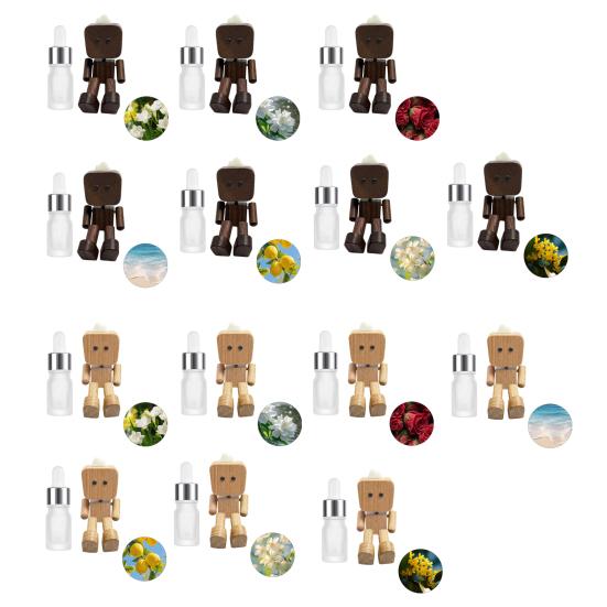 Wooden Man Figurine with Swing Feet Car Aromatherapy Ornament Handcrafted Wooden Art Piece Auto Decor