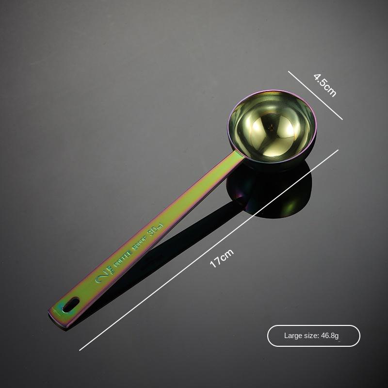 HANYANG 304 Нержавеющая сталь Серебряная сварка Большая мерная ложка с ручкой Титан позолоченный Красочные кухонные принадлежности для выпечки