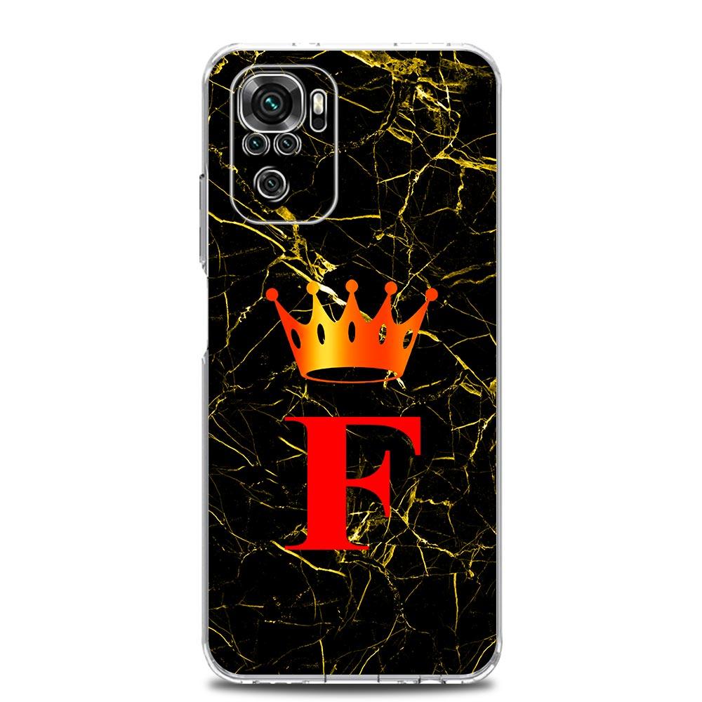 Чехол для телефона для Xiaomi Redmi Note 15 14 13 12 4G 10 11 Pro Plus 5G 14C 13C 12C 10C TPU Чехол Роскошный Мраморный Буква A B Корона