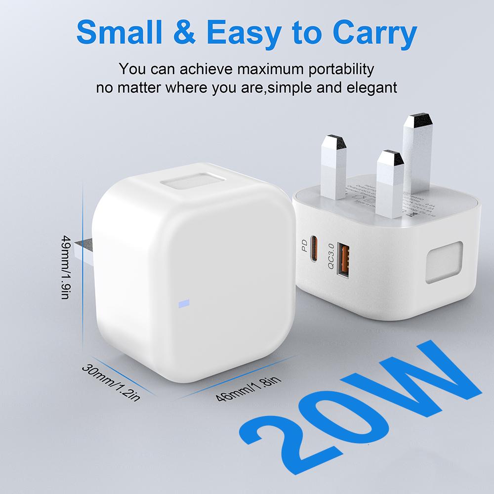 PD 20W USB C зарядное устройство Быстрая зарядка Quick Charge 3.0 зарядное устройство для ЕС Великобритания США Plug Type C адаптер для iPhone 15 Xiaomi Samsung