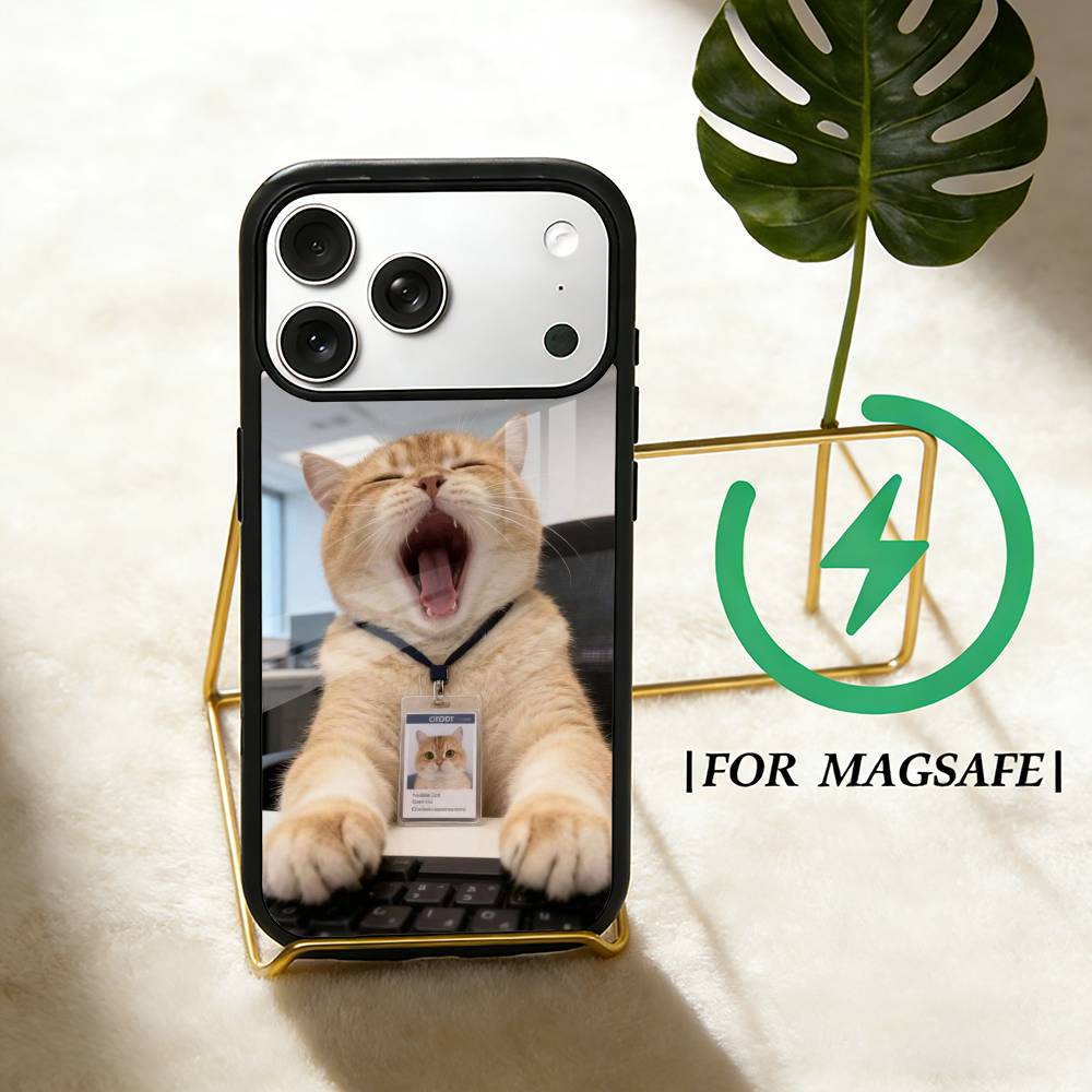 Забавные офисные коты Чехол для телефона для iPhone 17,16,15,14,13,12,Plus,Pro,Max для Magsafe Магнитная беспроводная зарядка