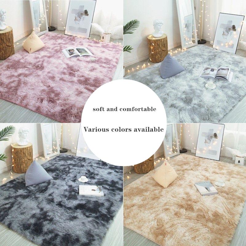 Silky Fluffy Carpet Modern Home Decor Long Plush Shaggy Rug Children 'S Play Mats Sofa Living Bedroom Bedside Mat Balcony Carpets