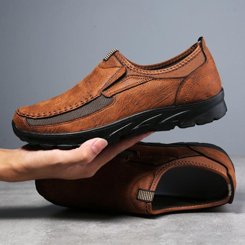Men's Fashionable Breathable Business Loafers - Large Size Casual Slip-Ons