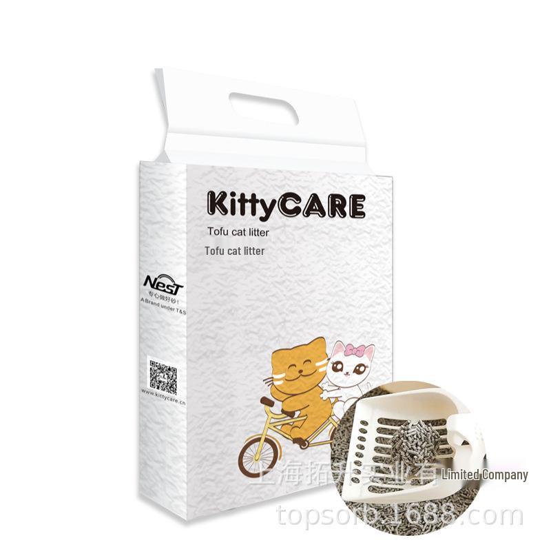 Тофу-наполнитель для кошачьего туалета Kittycare: Высокая впитываемость, Дезодорирующий, Смываемый в унитаз, Без пыли, Разные ароматы