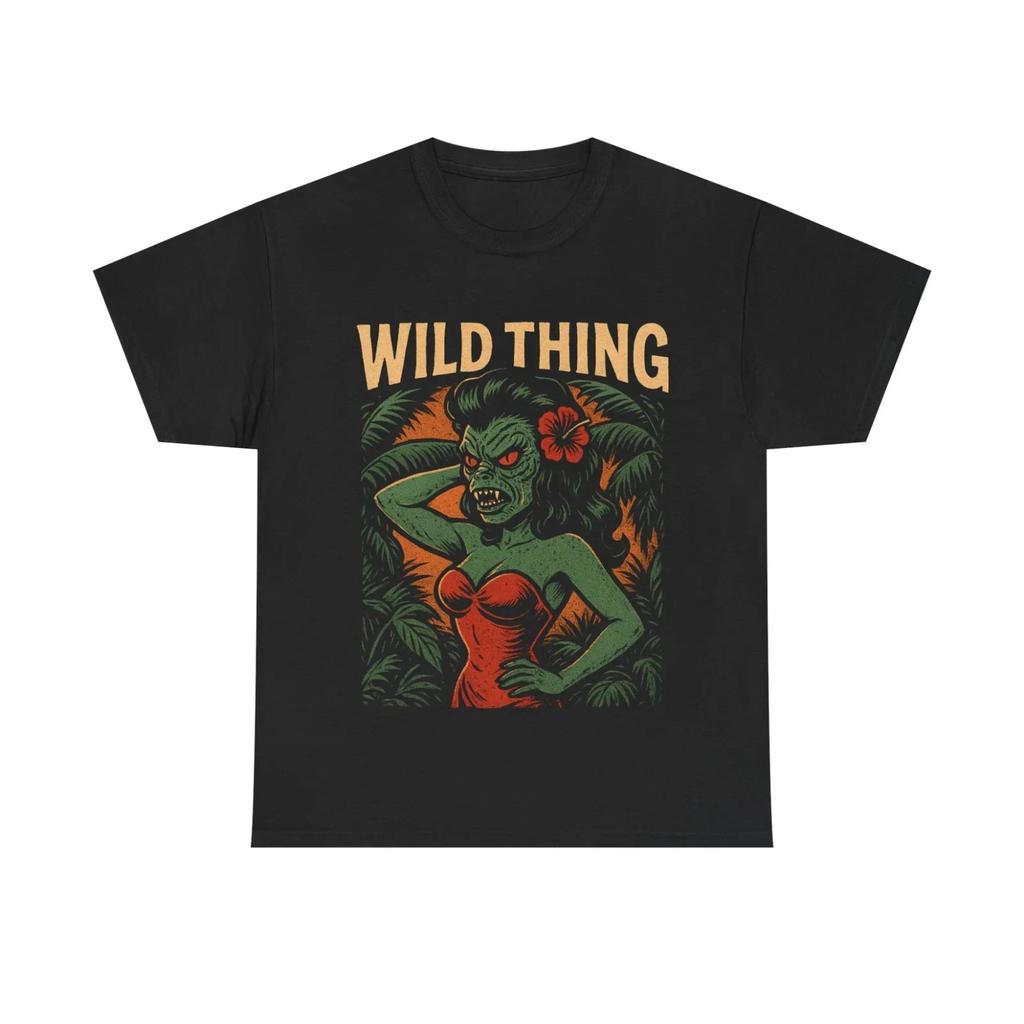 Wild Thing Monster Pinup Rockabilly Kustom Kulture T-shirt Tops Tees Unisex Swamp Art Tee Lowbrow