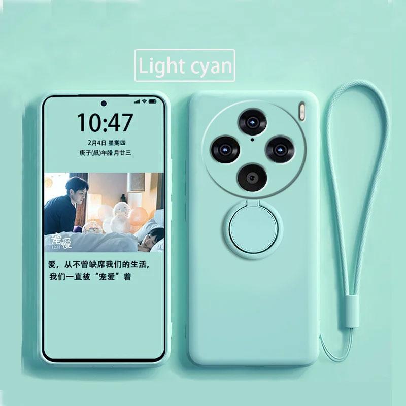 Чехол для Vivo X100 Pro Жидкий силиконовый держатель для кольца Мягкий чехол для телефона для Vivo X90 Pro Plus Обновление Противоударный задний чехол Fundas