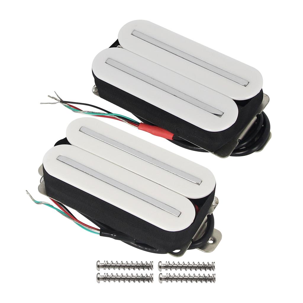 FLEOR Комплект звукоснимателей Humbucker с горячими двойными рельсами для грифа и бриджа, для электрогитары, Белый/Черный