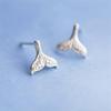 New Korean Style Simple Fashion 925 Sterling Silver Jewelry Personality Pattern Fish Tail For Women Stud Earrings E243