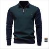Men's Striped Sweater Solid Color Knit Pullover Warm Luxury Cotton Autumn Winter Casual Turtleneck Mens Sweaters
