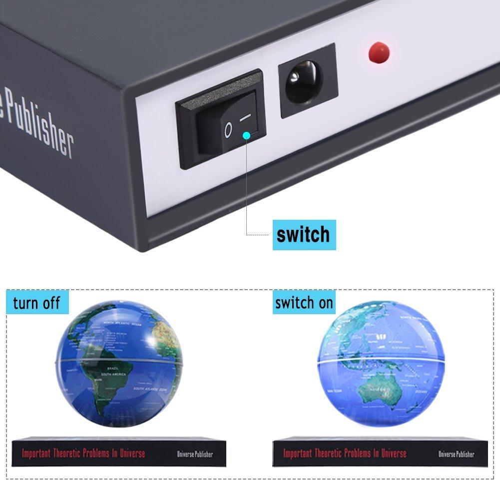 6-дюймовый плавающий магнитный левитационный шар вращающаяся светодиодная Земля для занятий в классе и украшения офиса
