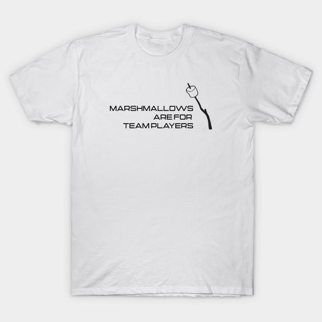 Men Black Print T-shirt Marshmallows Are For Team Players No-Cut Transfer Paper Print Cotton Tshirt