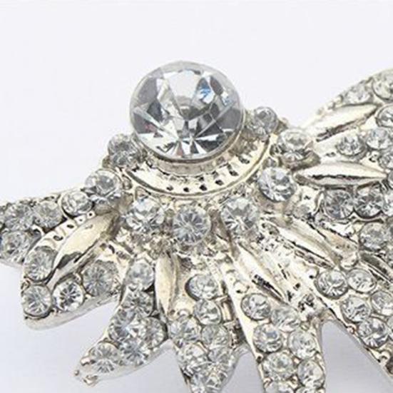 1 Pc Women Punk Wing Ear Cuff Rhinestone Inlaid Clip Stud Earring Club Jewelry